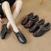 Shoes Cotton Shoes Velvet Winter Flat Bottom Non-slip Warm Elderly Middle-aged Women Leather Shoes Winter Shoes