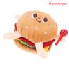 1Pc Food Plush Keychain Hamburger  Dog French Fries Stuffed Doll Pendant Toy