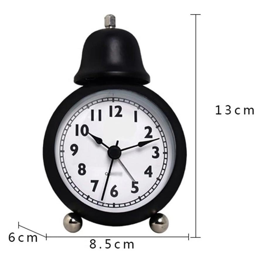 3,5-дюймовый ретро металлический одинарный звонок маленький будильник прикроватные светящиеся настольные часы