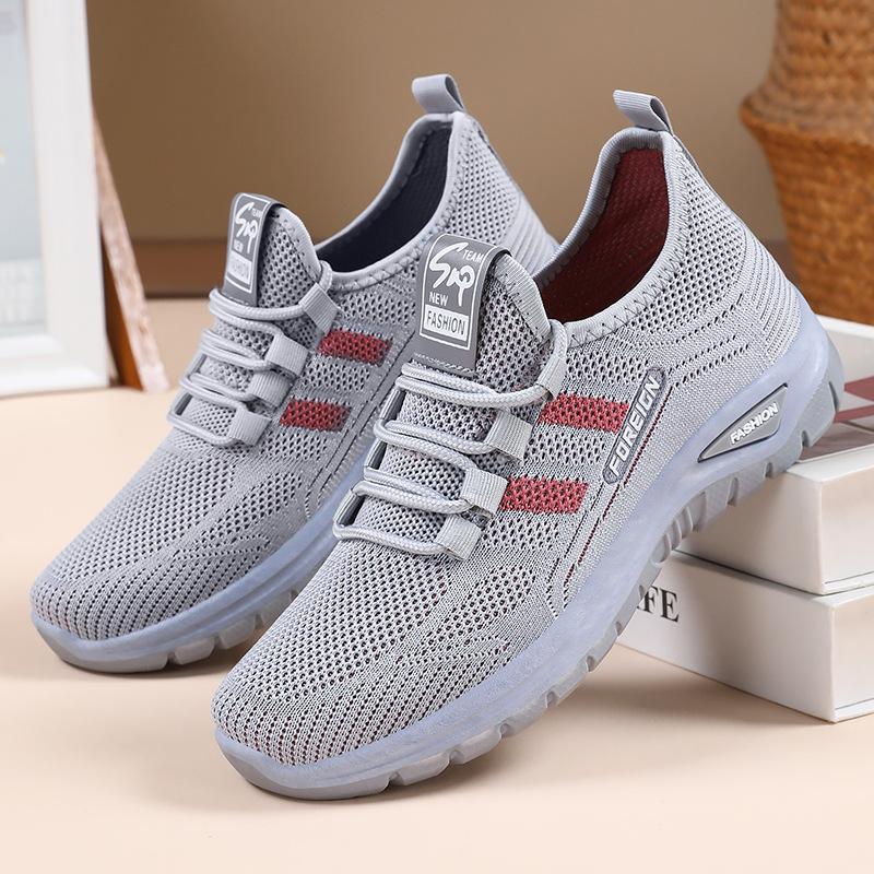 Jinshiyuanshu Shoes Women's Casual Shoes Processing Custom Soft Sole Comfortable Mother Shoes Breathable Fly-woven Shoes Versatile Women's Shoes