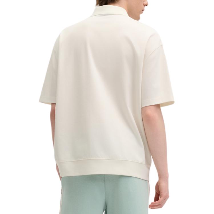 Fila Оригинальная удобная повседневная футболка-поло с коротким рукавом, унисекс, топы, облачно-грибной-белый F51M519104F-WT