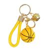 Брелок Yousheng с ремешком на запястье и мини-баскетбольным мячом из полированной нержавеющей стали, держатель для ключей, школьный рюкзак, украшение, брелок унисекс