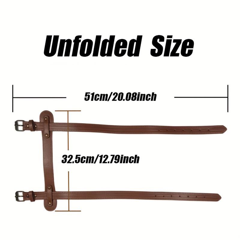 Leather Picnic Blanket Strap Brown Color for Outdoors Leather Metal Picnic Mat Strap Blanket Strap