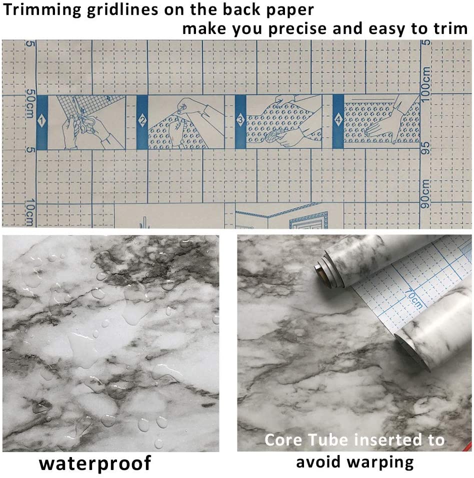 Серый Мрамор Самоклеящиеся Обои Водонепроницаемый Винил Отслаивающиеся Обои для Старой Мебели Кухонная Столешница Гранитная Пленка