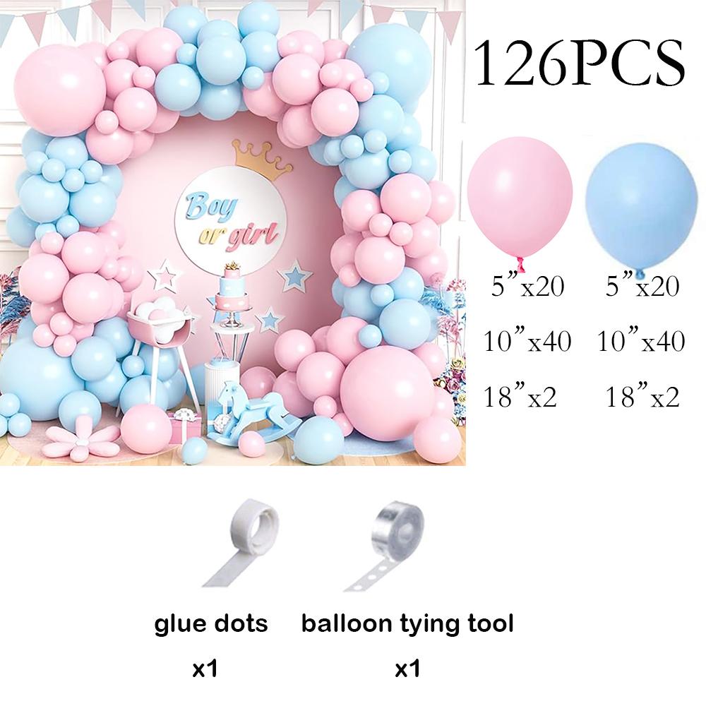 Boy Girl Baby Shower Decor Balloons Garland Pastel Pink Blue Balloon Arch Kit Birthday Party Gender Reveal Decoration Background