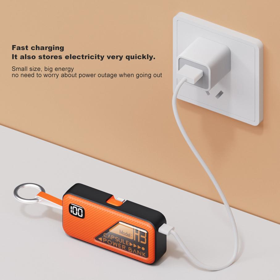Портативный внешний аккумулятор 5000 мАч, капсульный внешний аккумулятор, быстрая зарядка, большая емкость, компактное и портативное зарядное устройство