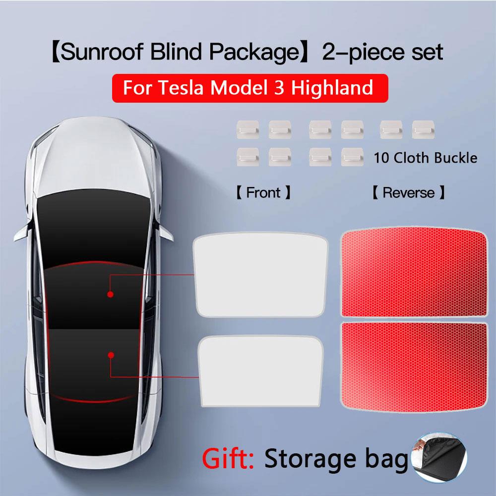 Солнцезащитные шторки для Tesla Model 3 Люк на крыше Highland 2024 Model Y 2017-24 Пряжка из ледяной ткани Солнцезащитное стекло Передний задний люк Аксессуар