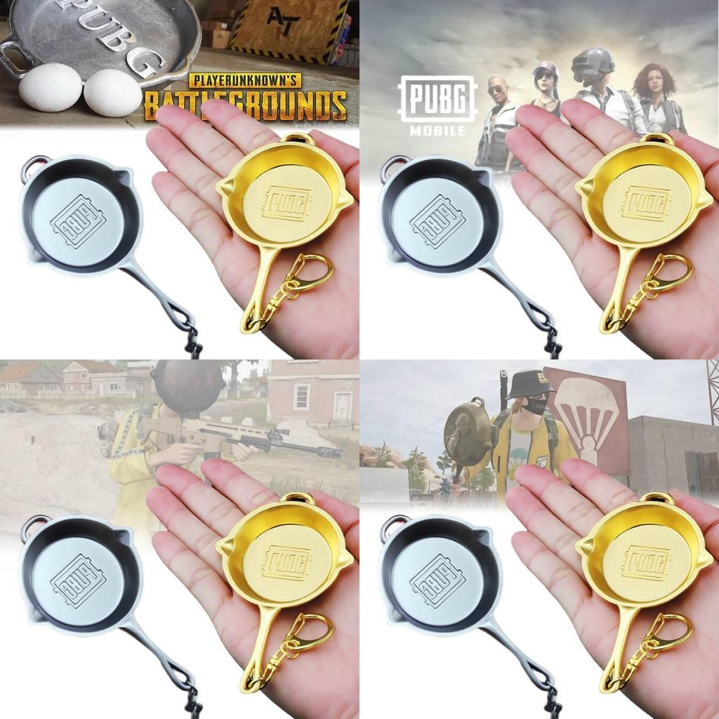 Премиальный брелок для ключей в виде сковороды PUBG из цинкового сплава, металлический сувенир для геймеров и коллекционеров