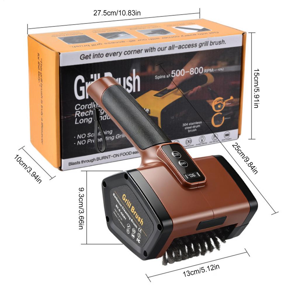 Automatic Grill Cleaner 3000mAh Rechargeable Rechargeable Electric Grill Cleaner For Barbecue Grates Oven Kitchen Camping