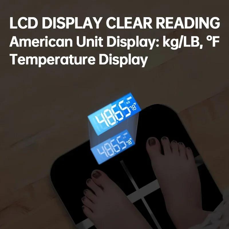 Умные весы для ванной комнаты с высокой грузоподъемностью 400 фунтов, точные цифровые весы для измерения веса тела, температурный дисплей для домашнего использования в общежитии