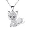 Cute Rhinestone Cat Necklace for Ladies - Fresh Alloy Style