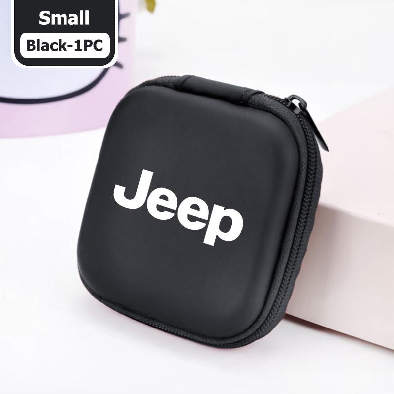 For Jeep Car Styling Digital Charger Headphone Storage Bag USB Data Cable Organizer Pouch Cherokee Wrangler JK Gladiator Compass AKQ1