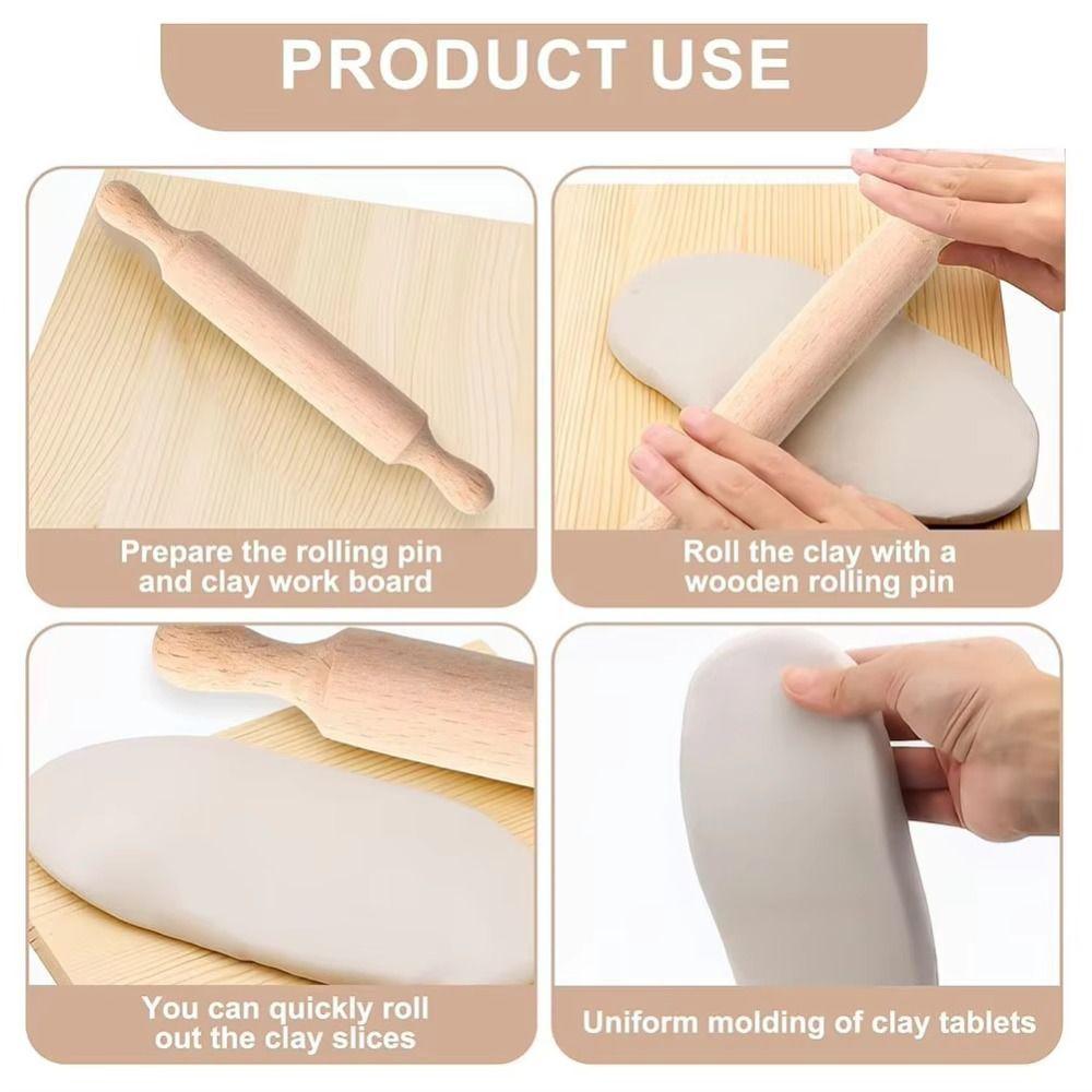 Mini Rolling Pin Toy Wood Children's Rolling Pin Pastry Tools Dough Roller Pin Crafting