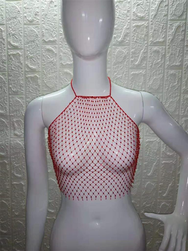 Сетка флэш алмазная блузка прыгающая прозрачная сексуальная грудь обертывание жилет для женщин