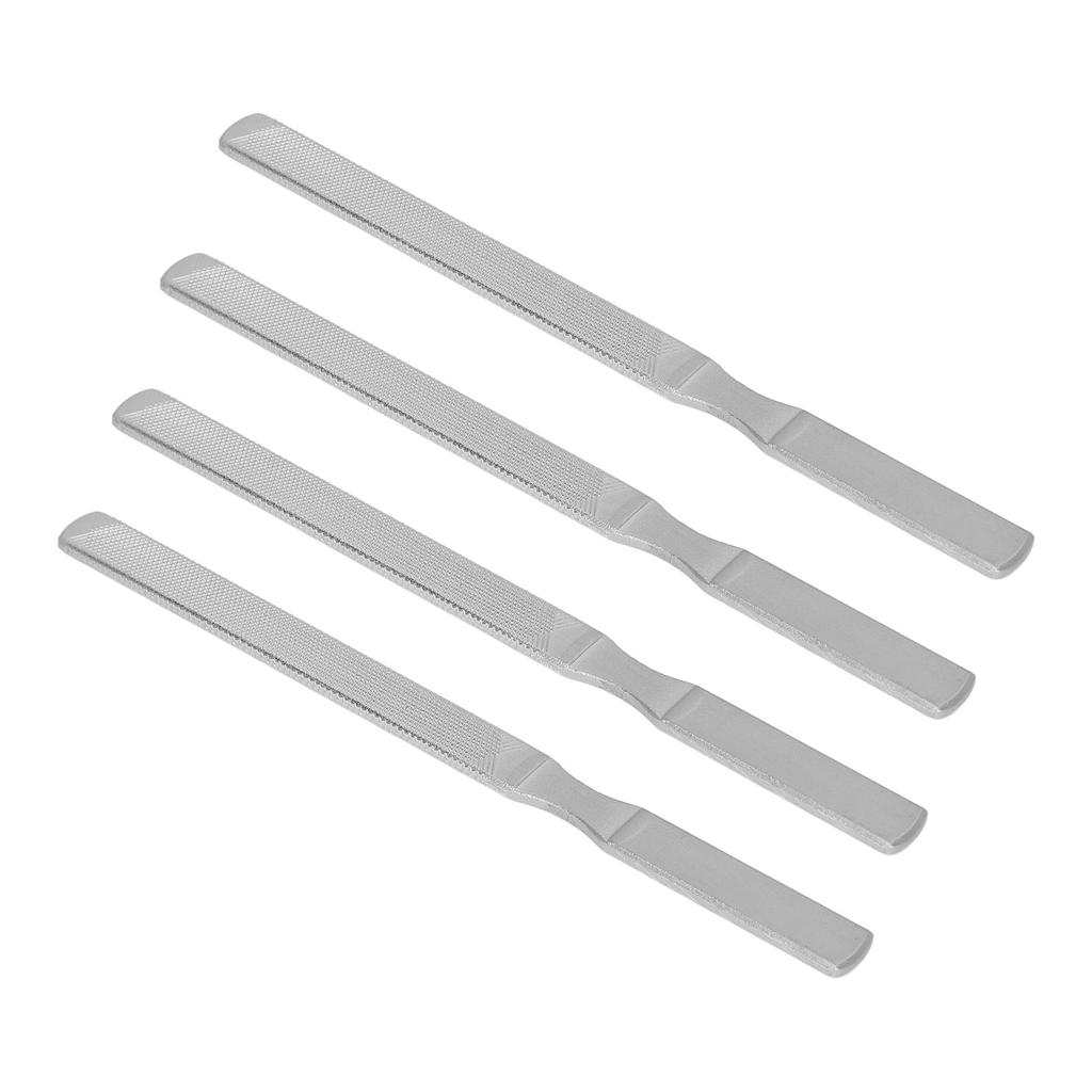 10 шт. пилочки для ногтей из нержавеющей стали с противоскользящей ручкой, 4-сторонние, двухсторонние металлические пилочки для ногтей 130 мм