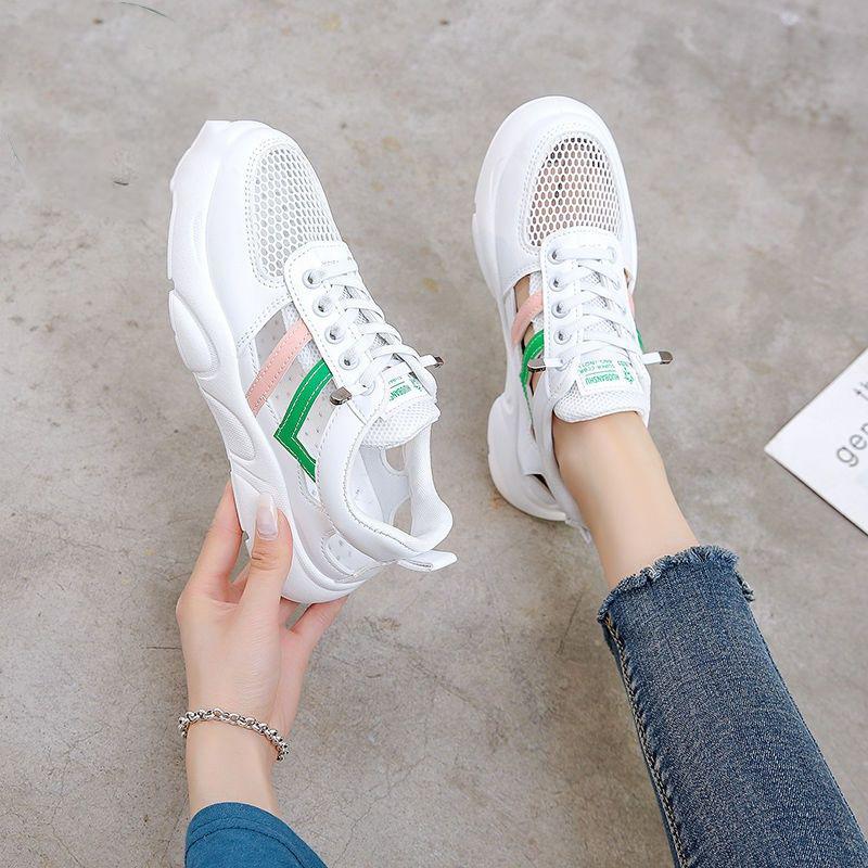 Breathable Mesh Small White Shoes Female Summer Thin Section Hollow Sports Casual Shoes Sandals