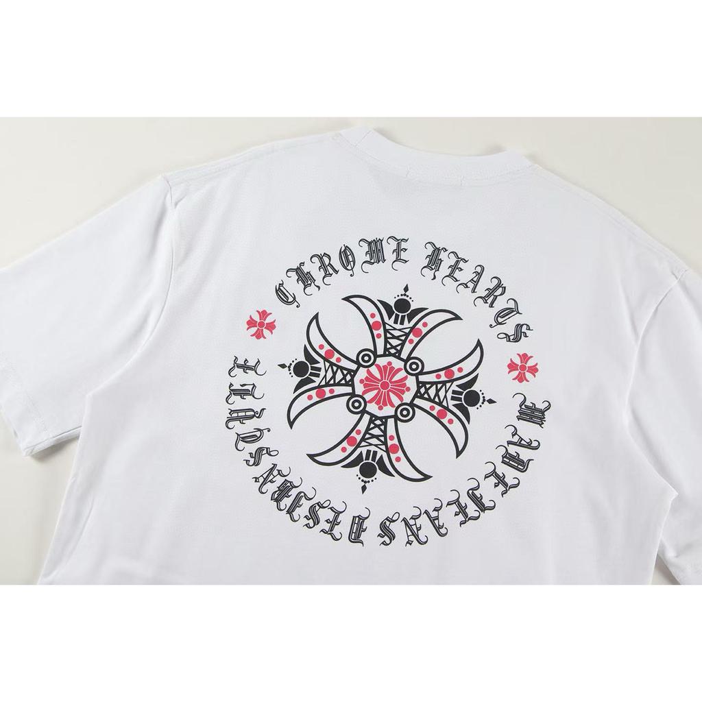 W356 CHROME HEARTS 2025 Summer New High Quality Cotton Round Neck Loose Large Size Men's and Women's T-shirt Couple T-shirt