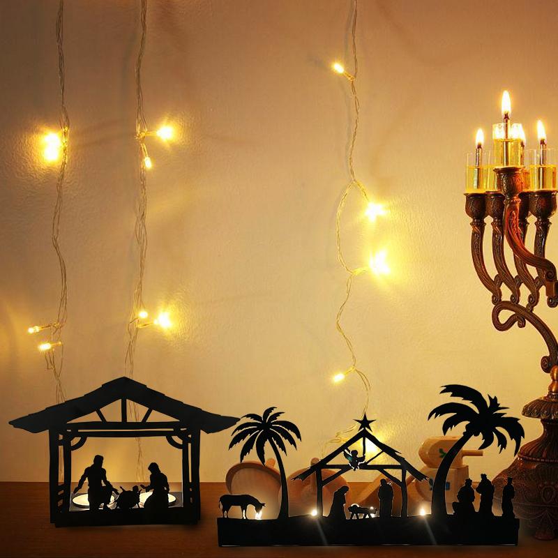 Железный художественный подсвечник для сцены рождения, рождественский подсвечник для сцены дня рождения