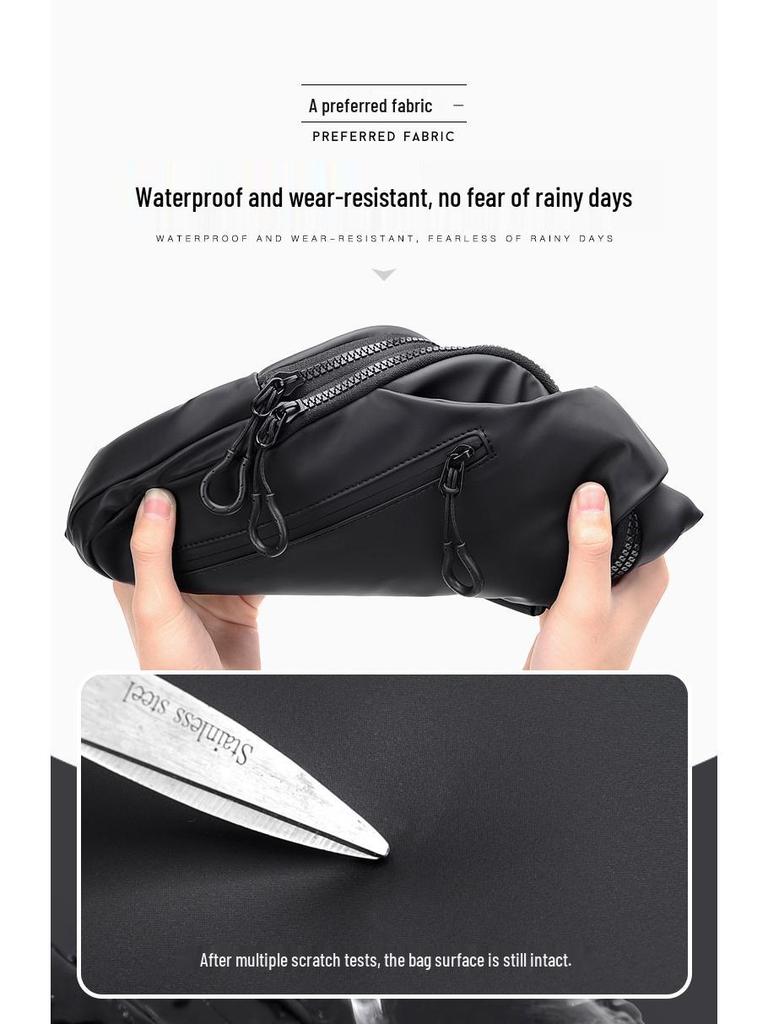 New Trendy One-Shoulder Crossbody Bag: Korean Style Men's Fashion Sports Chest Backpack