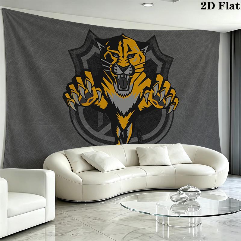 Florida Panthers Wall Tapestry Aesthetic Wall Hanging Printed Fabric Blanket Decorative Tapestries for Bedroom Living Room Home Decor