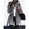 S-5XL Women's Fashion Fur Coat Faux Fur Hooded Jackets Luxury Belted Leather Jacket Teddy Coat Winter Thick Warm Parka Coat Outwear