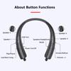 Bluetooth Neckband Headphone + Speaker 2 In 1 Large Capacity Subwoofer HiFi Super Bass With Telescoping Cable For Sport