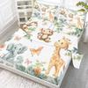 4-Piece Bed Sheet Set For Garden Animals, Including 1 Flat Sheet, 1 Extra-Large Flat Sheet, 2 Pillowcases (Home, Educational)