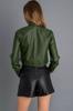 Genuine Lambskin Casual Stylish Women Green Shirt Stylish Handmade Leather