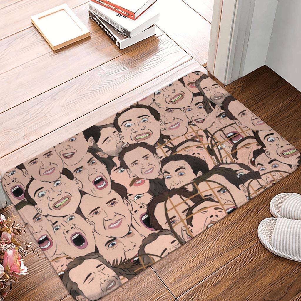 Nicolas Cage All Over Floor Door Bath Kitchen Mat Anti-Slip Outdoor Funny Meme Doormat Bedroom Balcony Entrance Carpet Rug