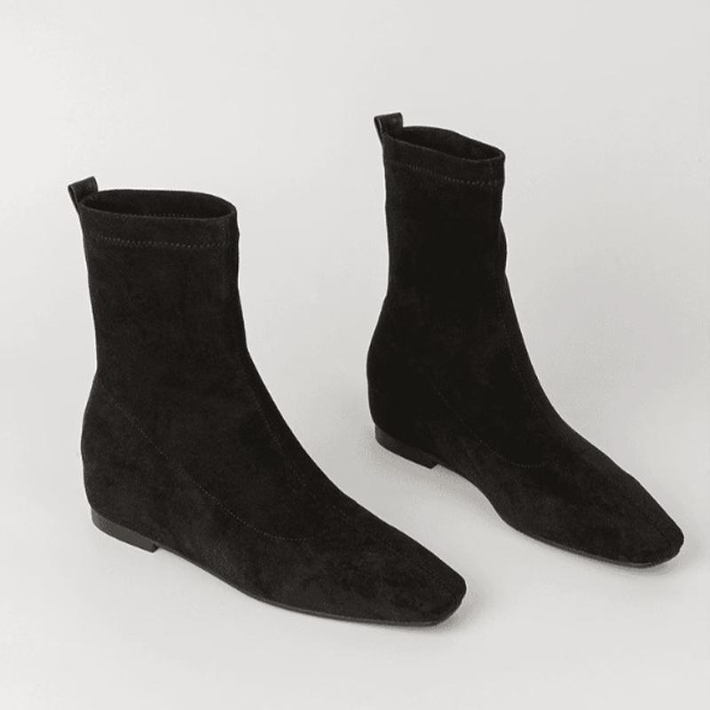 Замшевые балетки женские высокие сапоги дизайнерские туфли до колена в стиле ретро зимние новые брендовые 2025 трендовые готические классические мотоциклетные ботинки женские