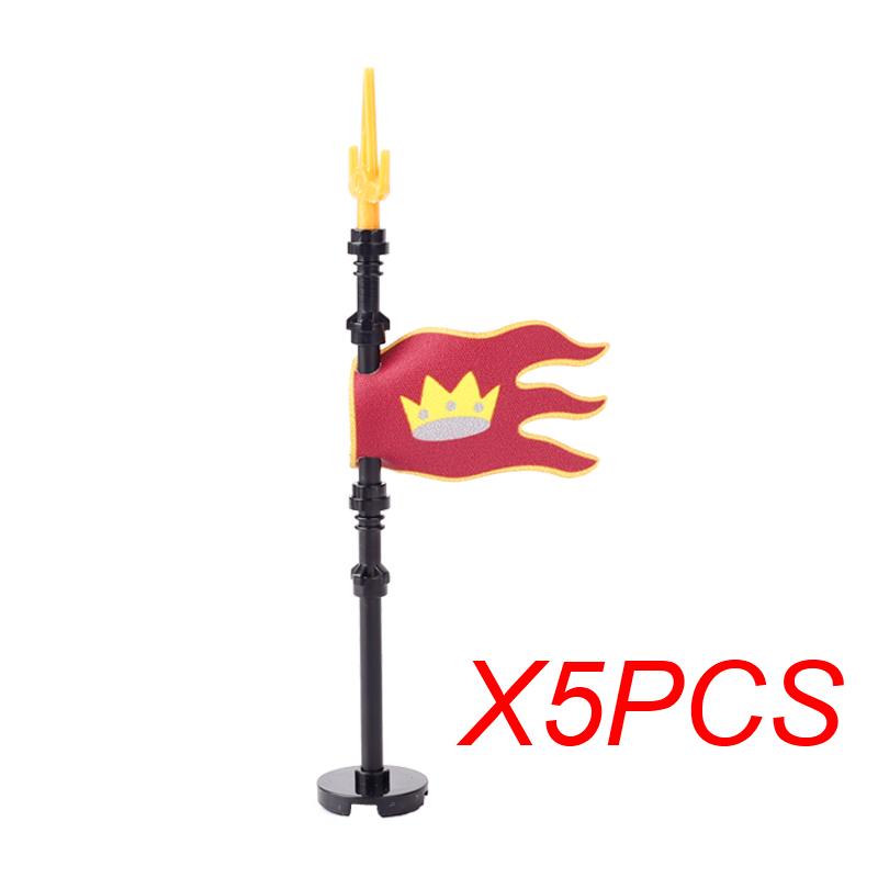 MOC Medieval Red Lion Black Eagle Castle Soldier Knight Horse Mount Building Block Military Figure Vest Armor Flag Toy Gift