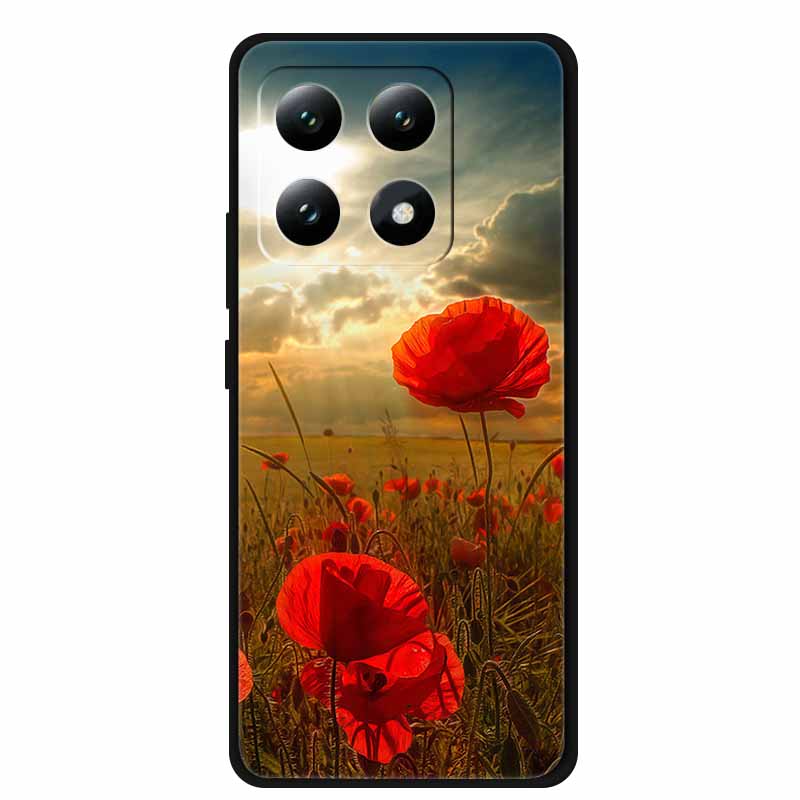 Для Xiaomi 15T 5G Чехол Цветы Мягкий Силикон ТПУ Задняя Крышка Для Xiaomi 15T Pro 5G Capa Boho Цветная Защита от Царапин