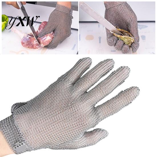 Metal Mesh Glove 1Pc Cut Resistant Food Grade Stainless Steel Kitchen Cooking Chainmail Meat Cutting Oyster Shucking Butcher Heavy Duty