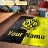 Custom Name Bvb 09 Football Team Rug Office Rug Chair Mat Non Slip Carpet Rugs for Bedrooms Dining Room Living Room Home Decor gifts