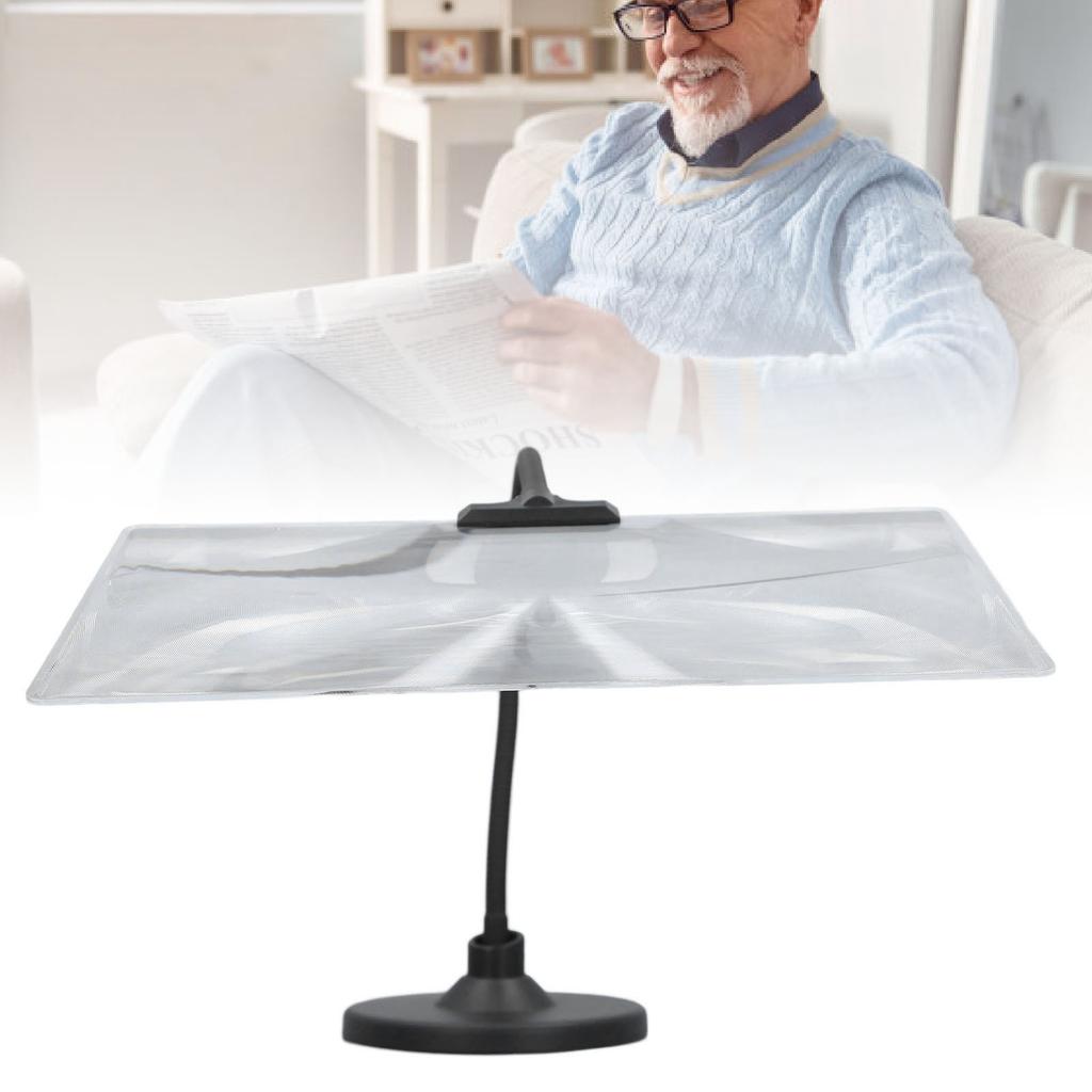 4-кратная лупа с подставкой, гибкая гусиная шея, утяжеленное основание, большая лупа для страниц для слабовидящих пожилых людей для чтения