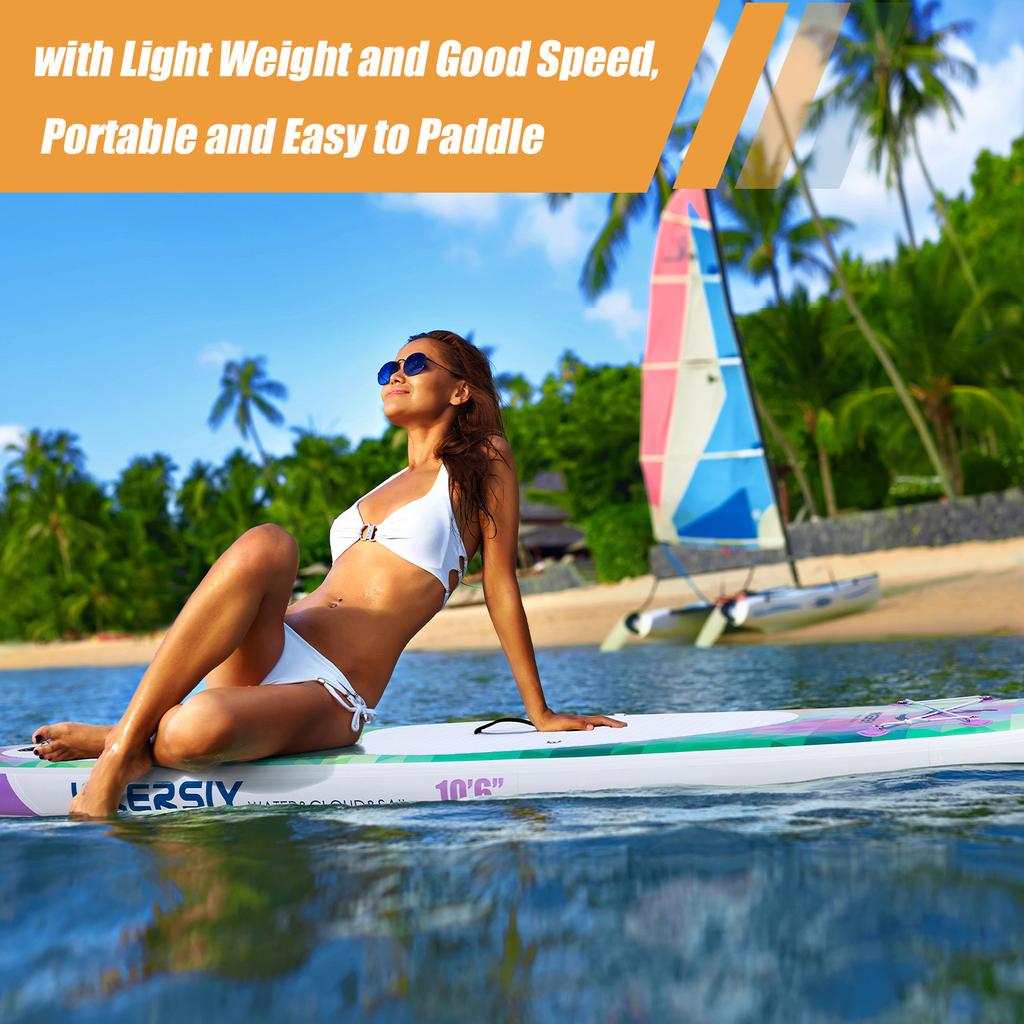 320cm Inflatable Stand Up Paddle Board SUP Board with Removable Fin for Adults/ Kids