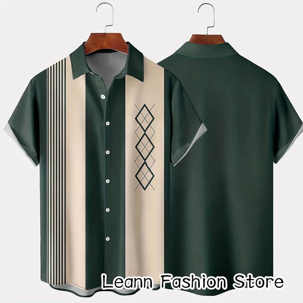 Мужская летняя рубашка с 3D-принтом в полоску с покерной символикой, повседневная пляжная одежда с коротким рукавом, мужская модная одежда для отдыха с отложным воротником