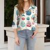 Women's Shirt Blouse Print Button Long Sleeve Casual Basic Shirt Collar Regular Top
