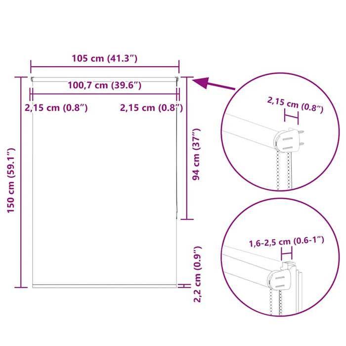 VidaXL Store enrouleur occultant rouge largeur du tissu 100,7 cm, store de jour et de nuit, store de cuisine, store 4011779
