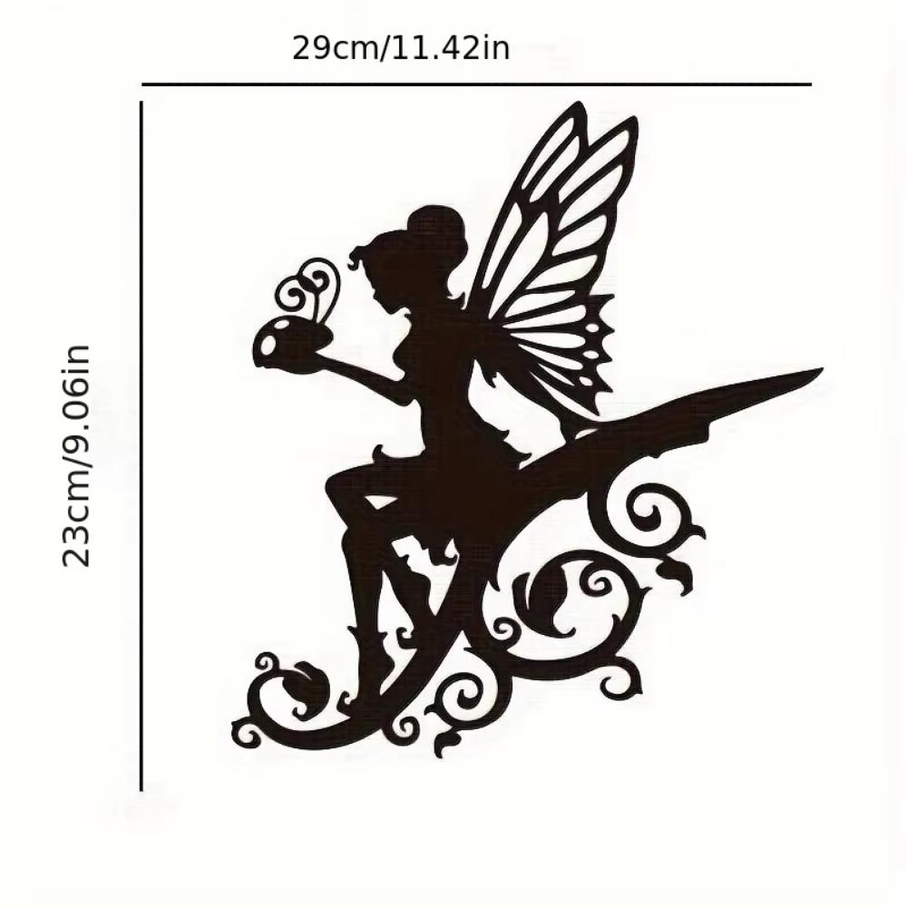 1 шт. Фея Металлическая настенная живопись для улицы, силуэтная табличка скульптура для декора сада, забор, осенний декор, декор на Хэллоуин