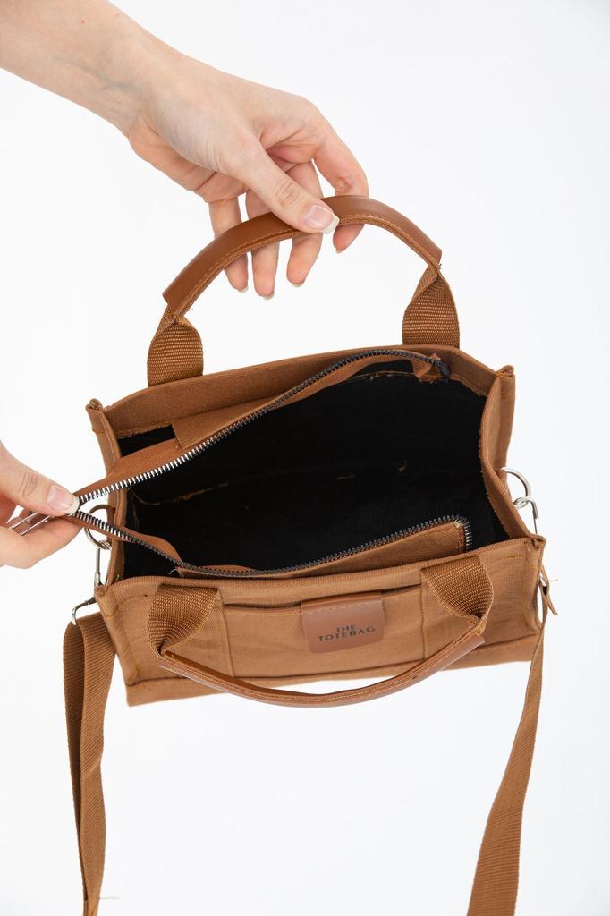 Women's Stylish and Useful Shoulder Bag Women's Cream Canvas Crossbody Mini Tote Bag Hand Shoulder Bag