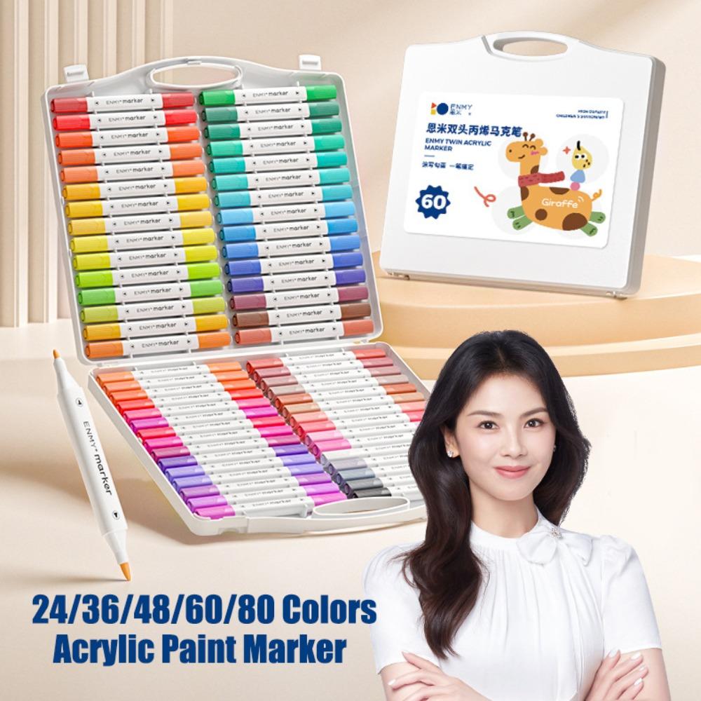 Hook Liner Dual Tip Brush Acrylic Paint Marker School Office Stationery