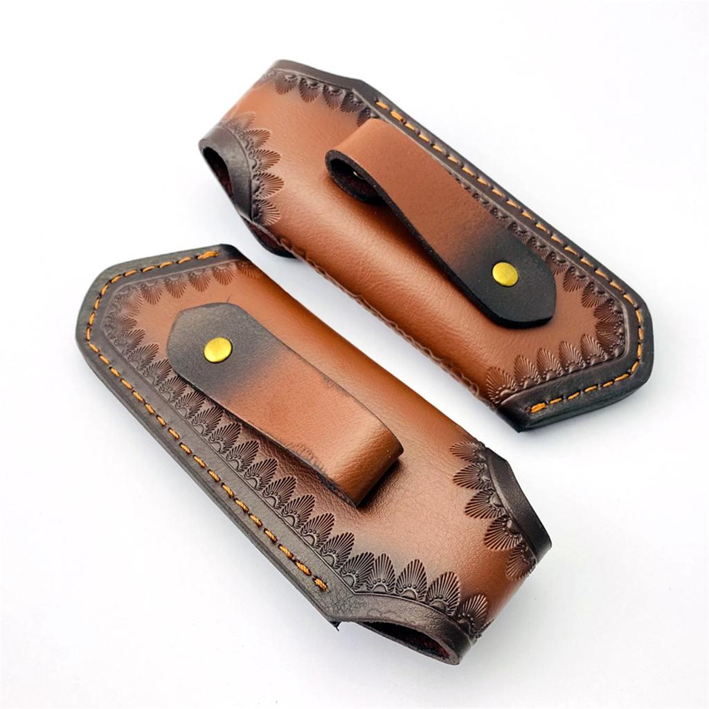 Многофункциональная кожаная сумка для хранения Практичные складные ножны для ножей Экономия места Чехол для хранения ножей для использования на открытом воздухе