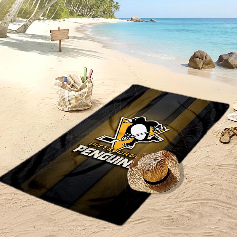 Pittsburgh Penguins Print Beach Towel Soft Portable Quick?dry Towel For Pool Summer Vacation Outdoor Sport