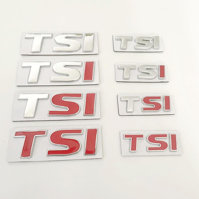 YKPSC1 3D Metal Car Letters TSI Logo For VW TSI Badges Polo Golf 4 5 6 7 MK5 MK6 MK7 Jetta Touran Passat Emblem Stickers Accessories