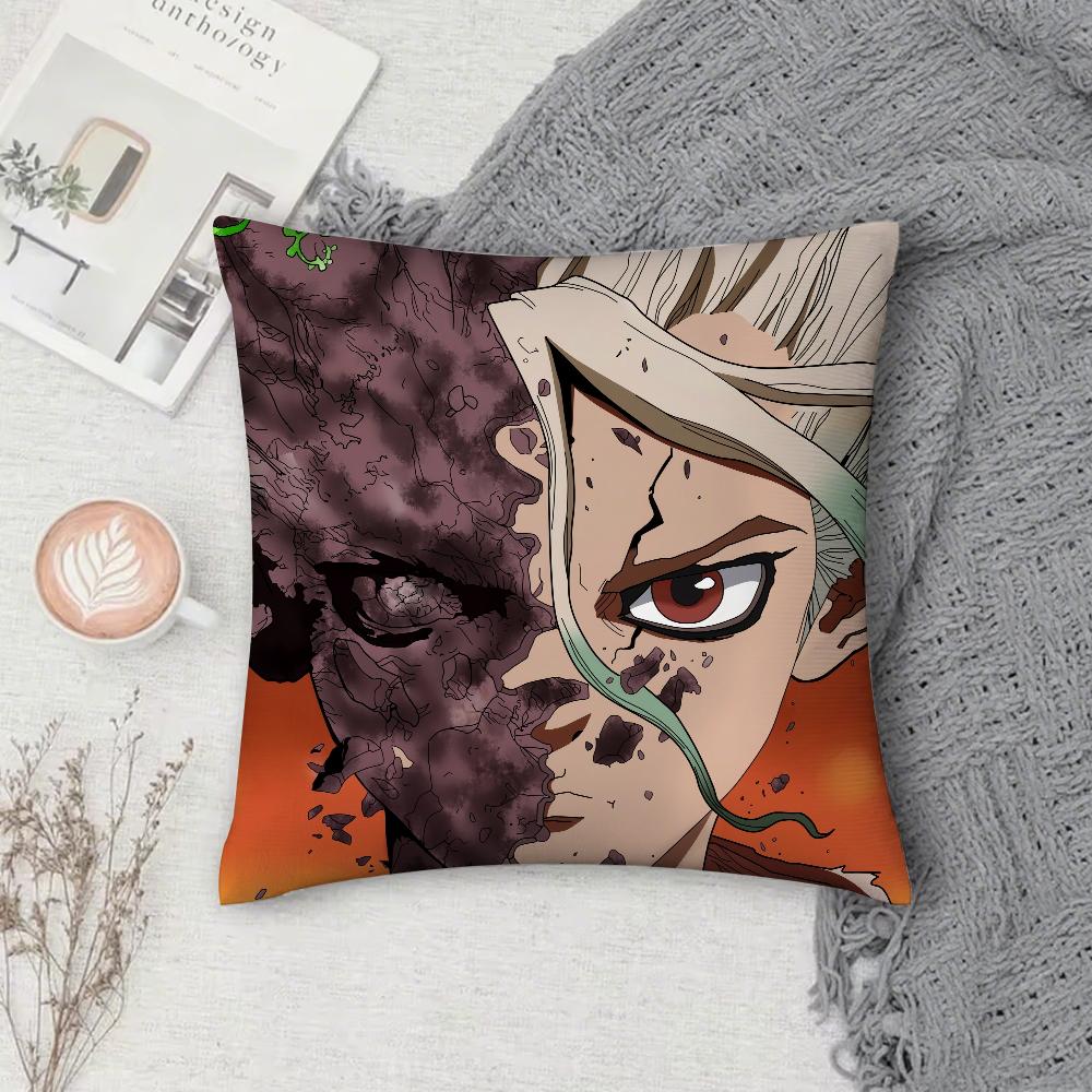 Anime DDrSSTONE Pillow Case Square DoubleSided Printing Short Plush Sofa Cushion Cover Bedroom Bedside Pillow