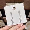 Серьги-кисточки из серебряных игл S925 с бриллиантами и листьями ивы для женщин - Универсальные, простые, модные длинные серьги (2020)