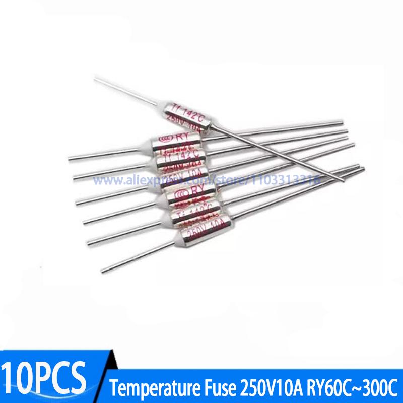 10PCS Thermal Fuse 250V 10A TF RY 60C 70C 80C 92C 100C 110C 115C 121C 135C 142C 157C 165C 172C 185C 192C 210C 240C 285C 300C Fuses4