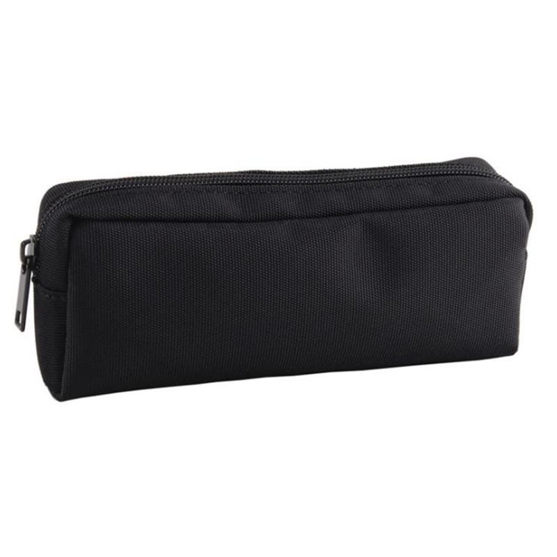 Office Black Canvas Pencil Case School PencilCase for Boys Girls Simple Candy Color Large-capacity Pencil Cases Stationery Cosmetic Bag