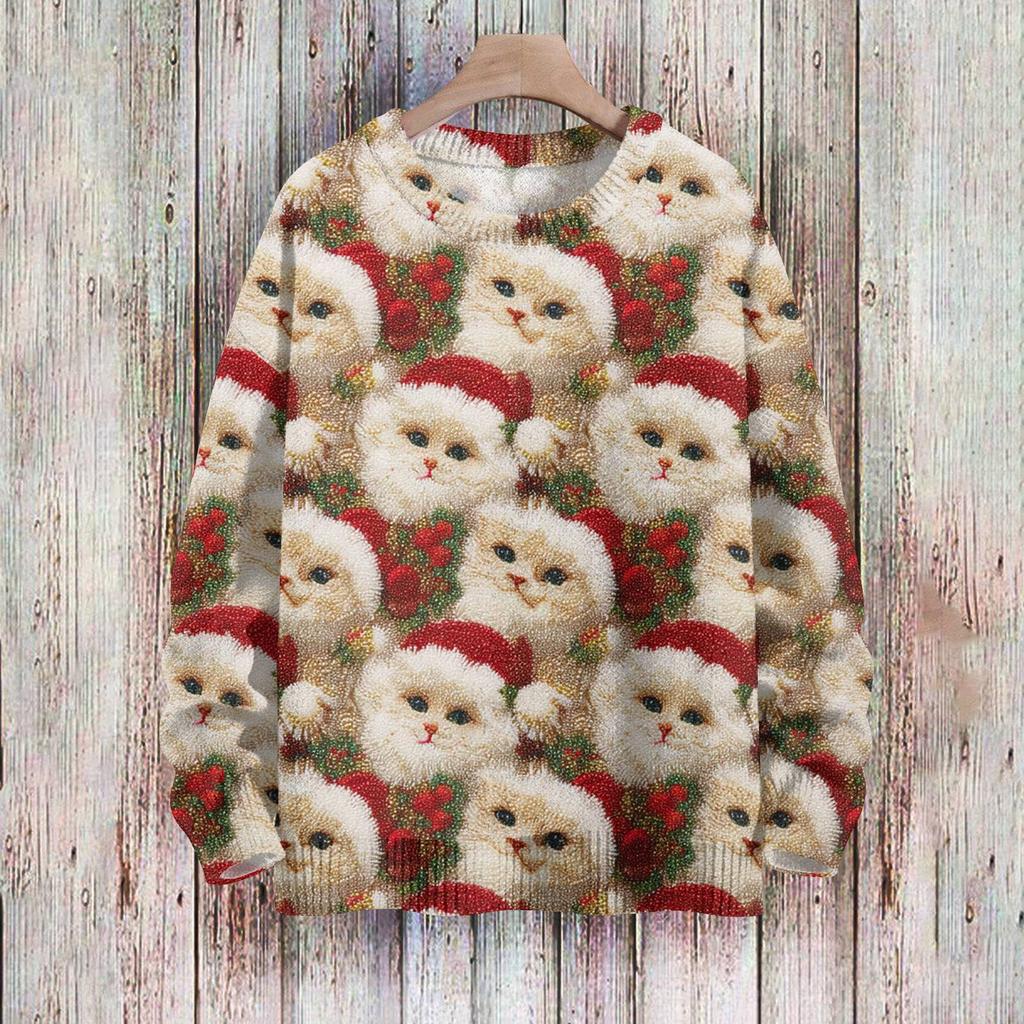 Christmas Sweatshirts For Women Knit Sweater Cute Shirt Fall Crewneck Pullover Tops
